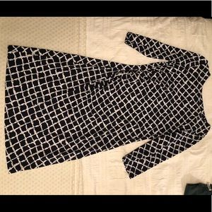 J.McLaughlin Navy Printed Knit Tunic Dress